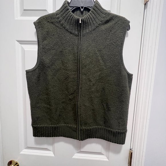 Talbots large green 100% wool vest - Picture 3 of 5
